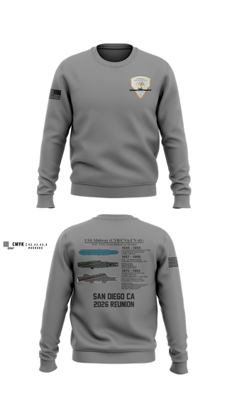 Crew Neck Sweatshirt, Midway Veterans' Association, , Teamtime, Team time, sublimation, custom sports apparel, team uniforms, spirit wear, spiritwear, sports uniforms, custom shirts, team store, custom team store, fundraiser sports, apparel fundraiser