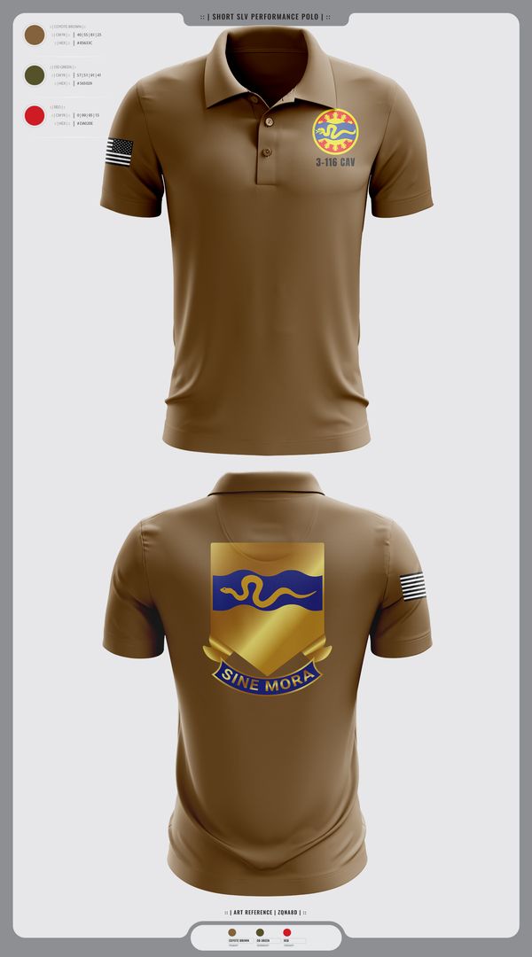 Short Sleeve Performance Polo, 3-116 CAV, , Teamtime, Team time, sublimation, custom sports apparel, team uniforms, spirit wear, spiritwear, sports uniforms, custom shirts, team store, custom team store, fundraiser sports, apparel fundraiser
