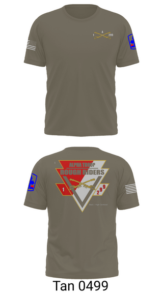Old School Cotton Feel Shirt, A Troop, 1st squadron-299th Calvary Regiment, , Teamtime, Team time, sublimation, custom sports apparel, team uniforms, spirit wear, spiritwear, sports uniforms, custom shirts, team store, custom team store, fundraiser sports, apparel fundraiser