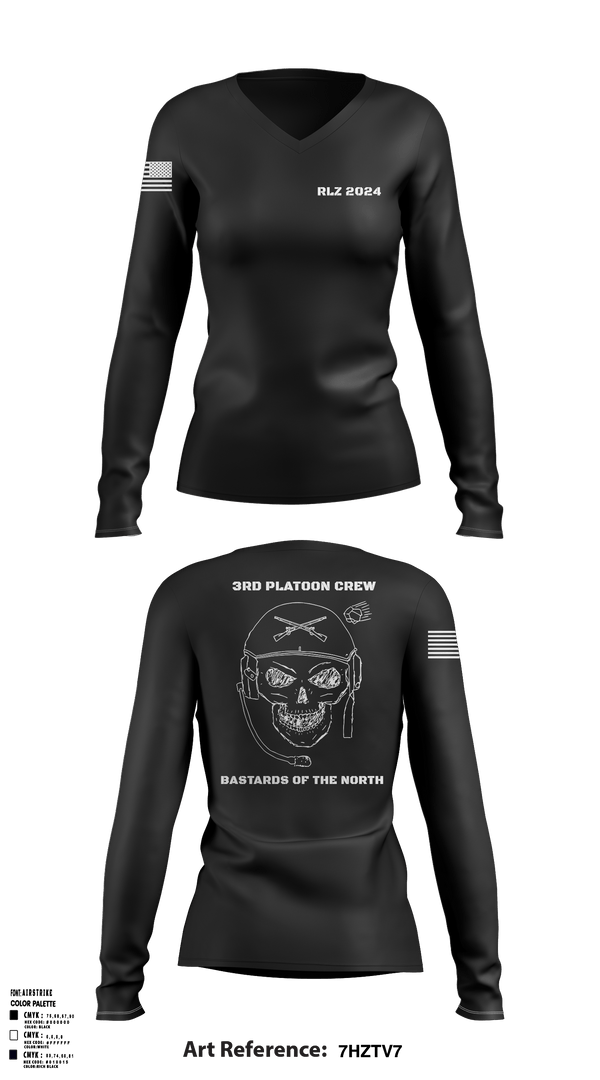 C CO 1-635th AR 4772565 Women's Long Sleeve V-neck Shirt - 1