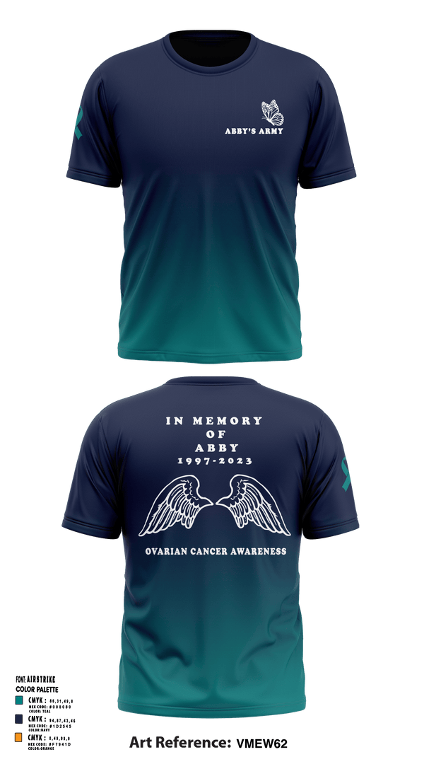 Abby's Army Pelotonia 94779993 Short Sleeve Performance Shirt - 1