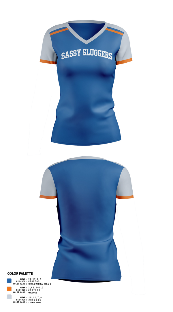 Womens Short Sleeve Vneck Shirt, Sassy sluggers, Softball, Teamtime, Team time, sublimation, custom sports apparel, team uniforms, spirit wear, spiritwear, sports uniforms, custom shirts, team store, custom team store, fundraiser sports, apparel fundraiser