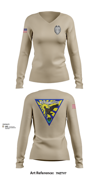 Womens Long Sleeve Vneck Shirt, ACCLOGWING SECURITY, , Teamtime, Team time, sublimation, custom sports apparel, team uniforms, spirit wear, spiritwear, sports uniforms, custom shirts, team store, custom team store, fundraiser sports, apparel fundraiser