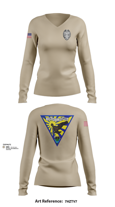 ACCLOGWING SECURITY 78788220 Women's Long Sleeve V-neck Shirt - 2