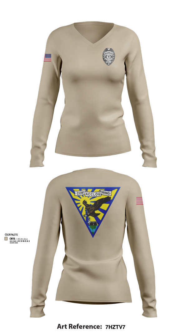 Womens Long Sleeve Vneck Shirt, ACCLOGWING SECURITY, , Teamtime, Team time, sublimation, custom sports apparel, team uniforms, spirit wear, spiritwear, sports uniforms, custom shirts, team store, custom team store, fundraiser sports, apparel fundraiser