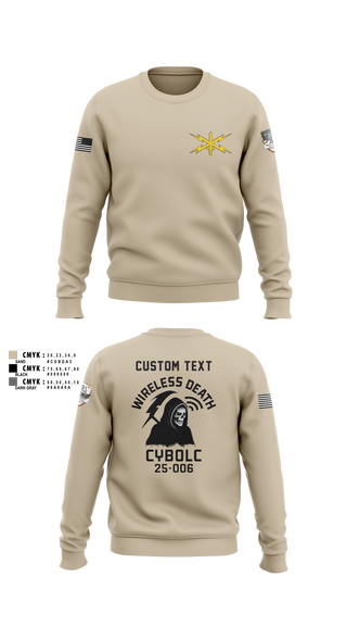 Crew Neck Sweatshirt, Bravo Company, 401st Cyber Battalion, Army, Teamtime, Team time, sublimation, custom sports apparel, team uniforms, spirit wear, spiritwear, sports uniforms, custom shirts, team store, custom team store, fundraiser sports, apparel fundraiser