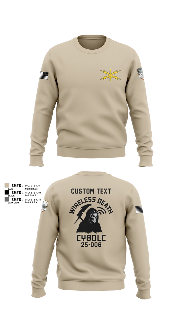 Crew Neck Sweatshirt, Bravo Company, 401st Cyber Battalion, Army, Teamtime, Team time, sublimation, custom sports apparel, team uniforms, spirit wear, spiritwear, sports uniforms, custom shirts, team store, custom team store, fundraiser sports, apparel fundraiser