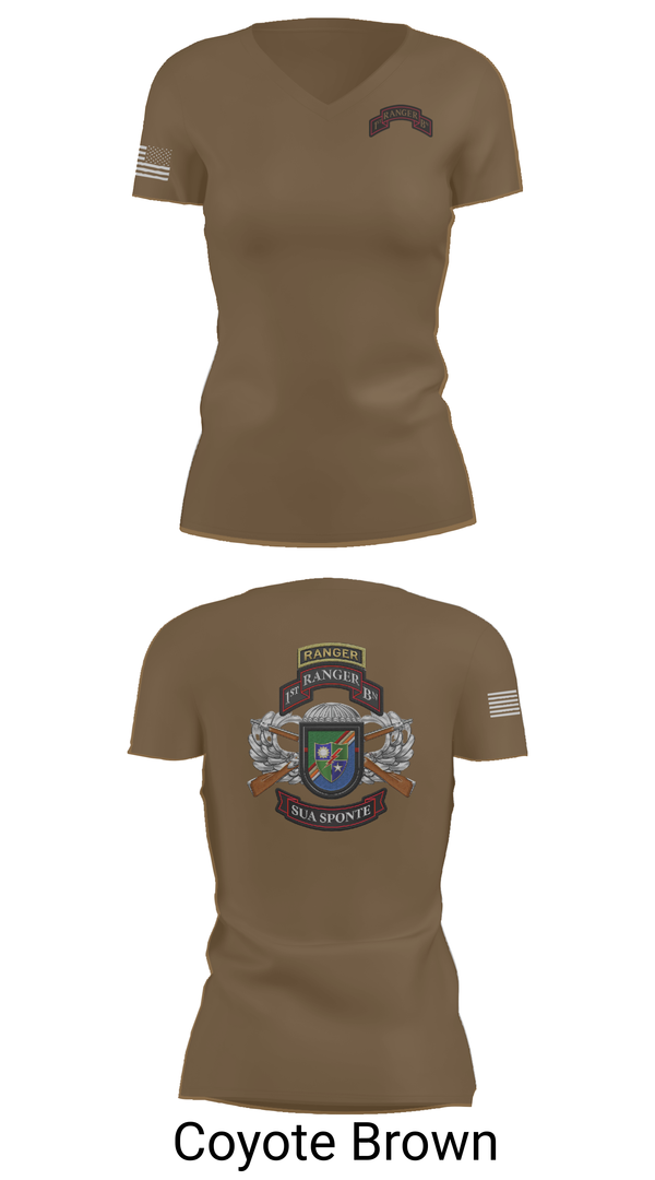 Womens Short Sleeve Vneck Shirt, 1/75 Ranger Battalion, Army, Teamtime, Team time, sublimation, custom sports apparel, team uniforms, spirit wear, spiritwear, sports uniforms, custom shirts, team store, custom team store, fundraiser sports, apparel fundraiser