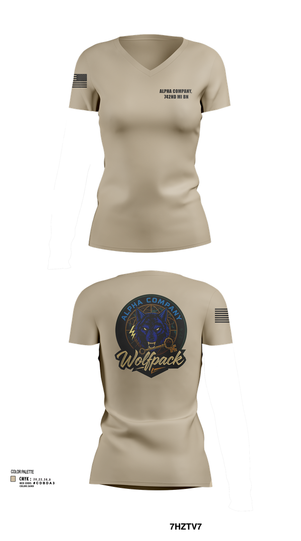 Womens Short Sleeve Vneck Shirt, Alpha Company, 742nd MI BN, , Teamtime, Team time, sublimation, custom sports apparel, team uniforms, spirit wear, spiritwear, sports uniforms, custom shirts, team store, custom team store, fundraiser sports, apparel fundraiser