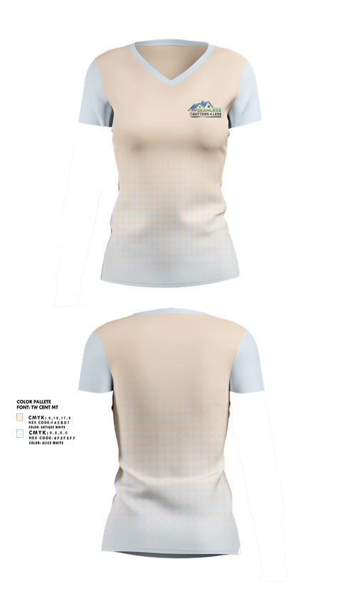 Womens Short Sleeve Vneck Shirt, Seamless Gutters 4 Less, Baseball, Teamtime, Team time, sublimation, custom sports apparel, team uniforms, spirit wear, spiritwear, sports uniforms, custom shirts, team store, custom team store, fundraiser sports, apparel fundraiser