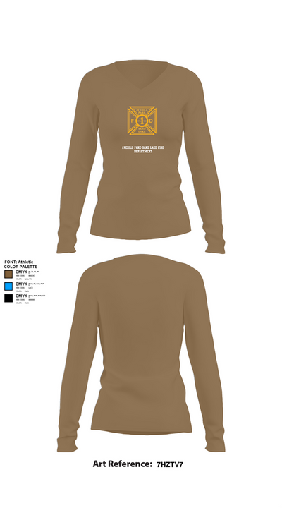 Averill Park-Sand Lake Fire Department 12874651 Women's Long Sleeve V-neck Shirt - 2