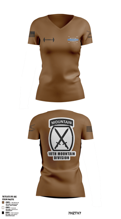 10TH MOUNTAIN DIVISION Women's Short Sleeve V-neck Shirt -1
