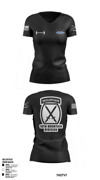 10TH MOUNTAIN DIVISION Women's Short Sleeve V-neck Shirt - 2