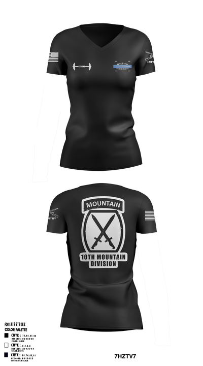 10TH MOUNTAIN DIVISION Women's Short Sleeve V-neck Shirt - 2