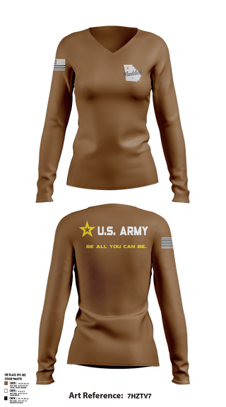 Woodstock Recruiting Center Women's Long Sleeve V-neck Shirt -1