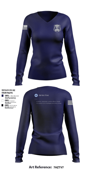 SOUTH BEND POLICE DEPARTMENT Women's Long Sleeve V-neck Shirt -1