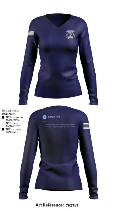 SOUTH BEND POLICE DEPARTMENT Women's Long Sleeve V-neck Shirt -1