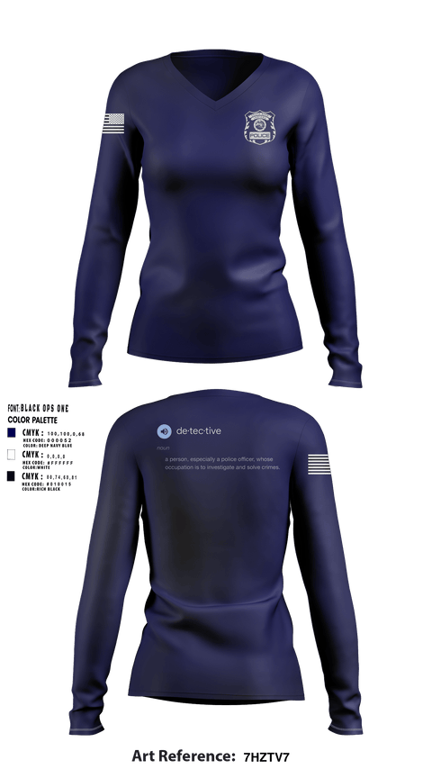 SOUTH BEND POLICE DEPARTMENT Women's Long Sleeve V-neck Shirt -1