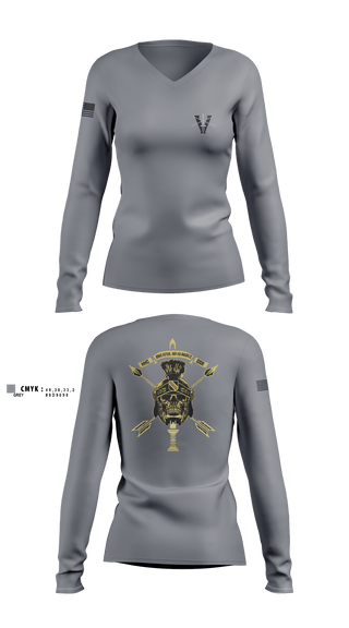 HHC, GSB, 5SFG 78234570 Women's Long Sleeve V-neck Shirt -3