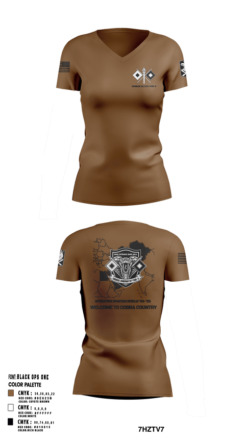 C Co, 51st ESB-E 54030121 Women's Short Sleeve V-neck Shirt - 1