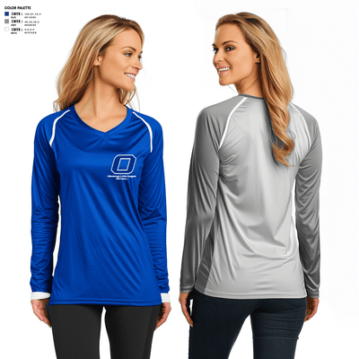OLENTANGY LITTLE LEAGUE SOFTBALL 62656247 Women's Long Sleeve V-neck Shirt -2