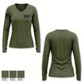 SAU 69126902 Women's Long Sleeve V-neck Shirt - 1