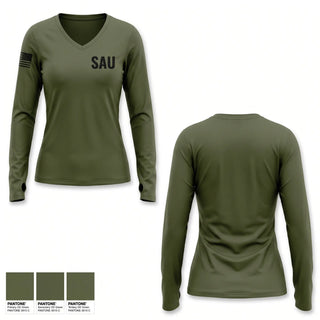 Womens Long Sleeve Vneck Shirt, SAU, Police, Teamtime, Team time, sublimation, custom sports apparel, team uniforms, spirit wear, spiritwear, sports uniforms, custom shirts, team store, custom team store, fundraiser sports, apparel fundraiser