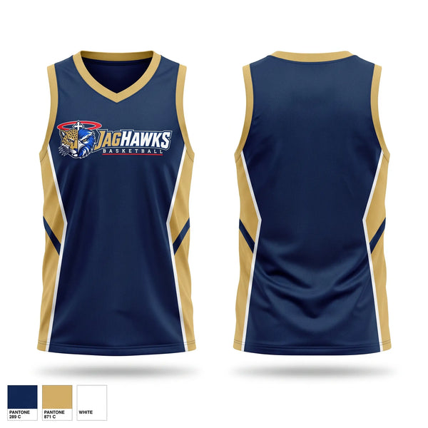 Mens Basketball Jersey, JagHawks, Men's Basketball, Teamtime, Team time, sublimation, custom sports apparel, team uniforms, spirit wear, spiritwear, sports uniforms, custom shirts, team store, custom team store, fundraiser sports, apparel fundraiser
