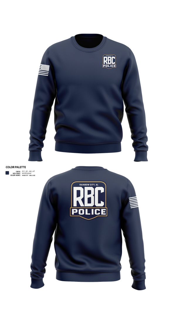 Crew Neck Sweatshirt, Rainbow City Police Department, Police, Teamtime, Team time, sublimation, custom sports apparel, team uniforms, spirit wear, spiritwear, sports uniforms, custom shirts, team store, custom team store, fundraiser sports, apparel fundraiser