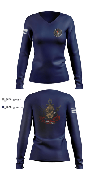 Womens Long Sleeve Vneck Shirt, DFD STATION 1, Fire Department, Teamtime, Team time, sublimation, custom sports apparel, team uniforms, spirit wear, spiritwear, sports uniforms, custom shirts, team store, custom team store, fundraiser sports, apparel fundraiser