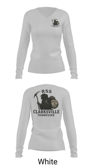 Womens Long Sleeve Vneck Shirt, RSS Clarksville, Marines, Teamtime, Team time, sublimation, custom sports apparel, team uniforms, spirit wear, spiritwear, sports uniforms, custom shirts, team store, custom team store, fundraiser sports, apparel fundraiser