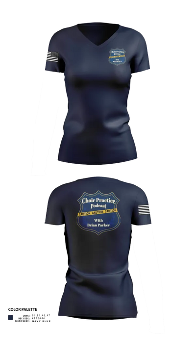 Choir Practice Podcast 63786957 Women's Short Sleeve V-neck Shirt - 23