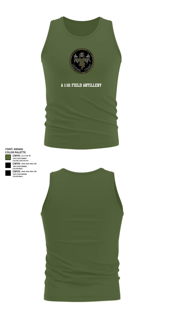 Tank Top, A 1/111 Field Artillery, , Teamtime, Team time, sublimation, custom sports apparel, team uniforms, spirit wear, spiritwear, sports uniforms, custom shirts, team store, custom team store, fundraiser sports, apparel fundraiser