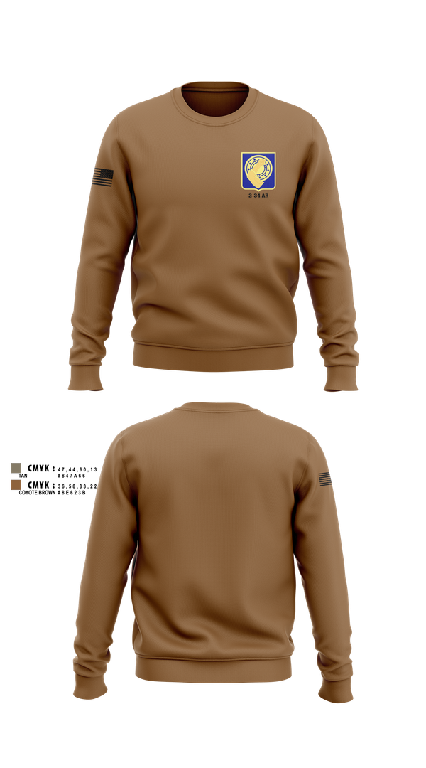 Crew Neck Sweatshirt, 2-34 AR, Army, Teamtime, Team time, sublimation, custom sports apparel, team uniforms, spirit wear, spiritwear, sports uniforms, custom shirts, team store, custom team store, fundraiser sports, apparel fundraiser