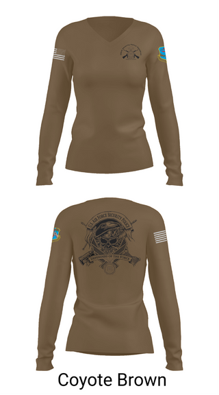 Womens Long Sleeve Vneck Shirt, 380th Security Police Squadron, , Teamtime, Team time, sublimation, custom sports apparel, team uniforms, spirit wear, spiritwear, sports uniforms, custom shirts, team store, custom team store, fundraiser sports, apparel fundraiser