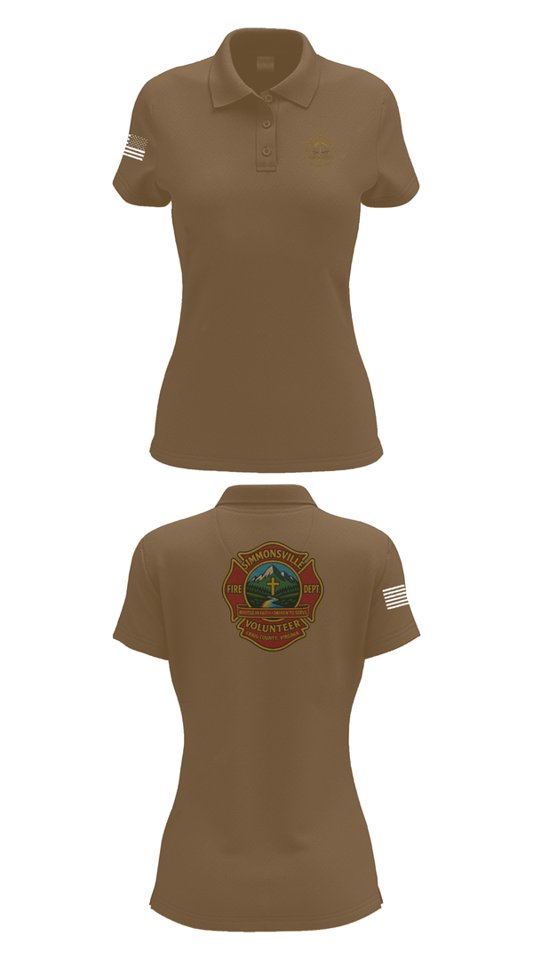 Womens Short Sleeve Performance Polo, Simmonsville VFD, , Teamtime, Team time, sublimation, custom sports apparel, team uniforms, spirit wear, spiritwear, sports uniforms, custom shirts, team store, custom team store, fundraiser sports, apparel fundraiser