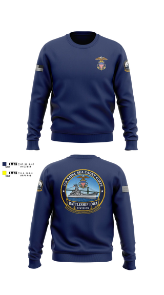 Crew Neck Sweatshirt, U.S. Naval Sea Cadet Corps Battleship Iowa Division, Navy, Teamtime, Team time, sublimation, custom sports apparel, team uniforms, spirit wear, spiritwear, sports uniforms, custom shirts, team store, custom team store, fundraiser sports, apparel fundraiser