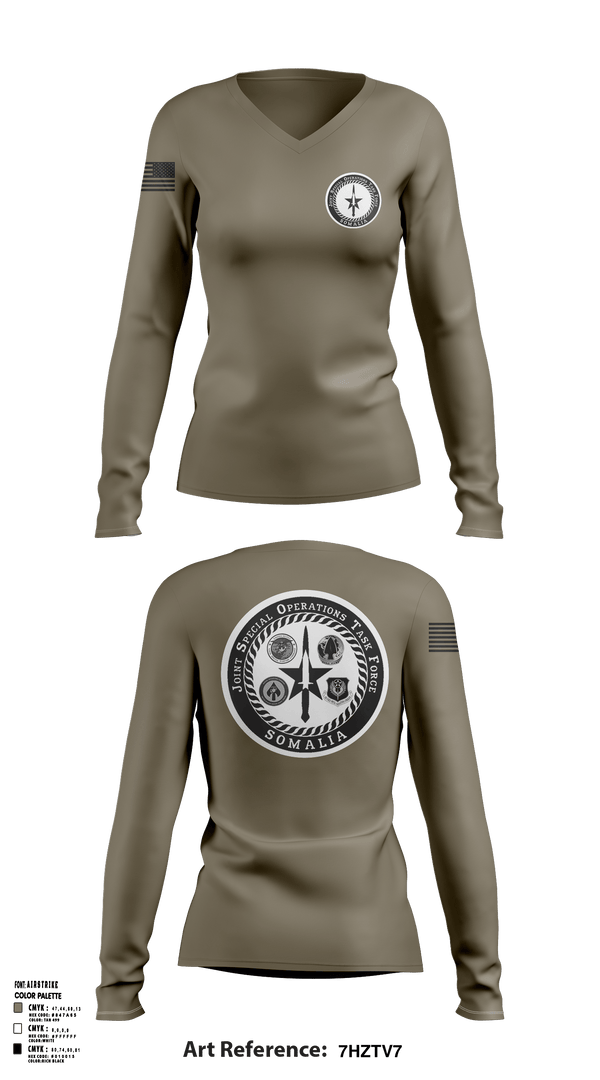 3rd SFG (A) 72510025 Women's Long Sleeve V-neck Shirt - 1