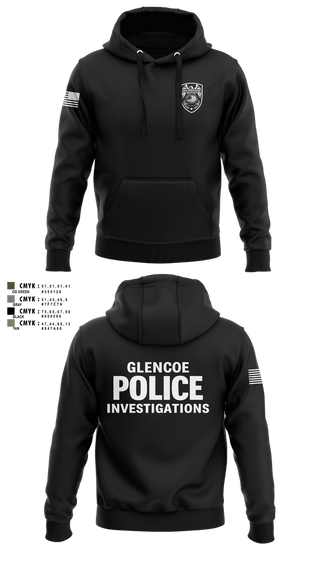 Hoodie, Glencoe Investigations, Police, Teamtime, Team time, sublimation, custom sports apparel, team uniforms, spirit wear, spiritwear, sports uniforms, custom shirts, team store, custom team store, fundraiser sports, apparel fundraiser