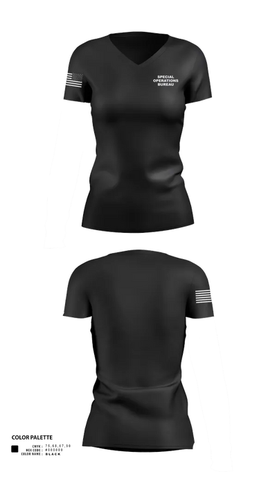Special Operations Bureau 80972475 Women's Short Sleeve V-neck Shirt - 20