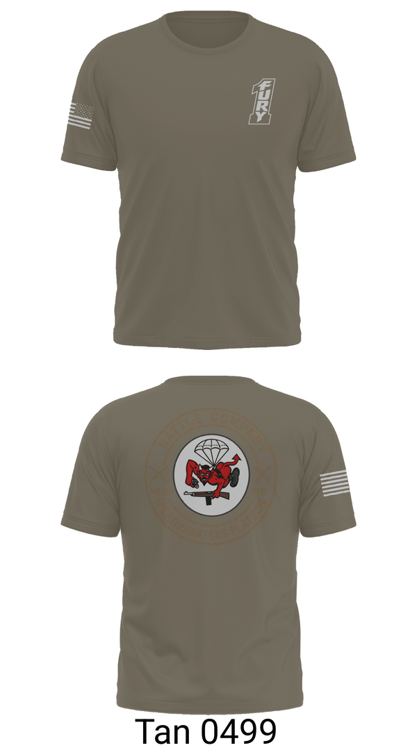 Old School Cotton Feel Shirt, BATTLE COMPANY 1-508PIR, Army, Teamtime, Team time, sublimation, custom sports apparel, team uniforms, spirit wear, spiritwear, sports uniforms, custom shirts, team store, custom team store, fundraiser sports, apparel fundraiser