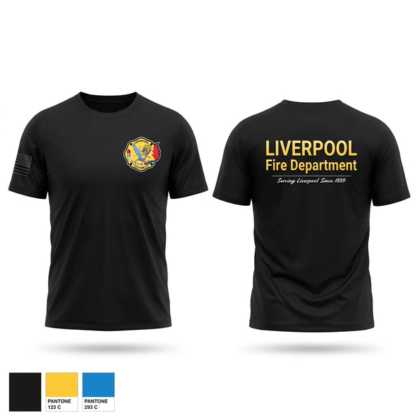 Short Sleeve Performance Shirt, LIVERPOOL, Fire Department, Teamtime, Team time, sublimation, custom sports apparel, team uniforms, spirit wear, spiritwear, sports uniforms, custom shirts, team store, custom team store, fundraiser sports, apparel fundraiser