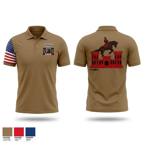 Short Sleeve Performance Polo, 630th Engineer Clearance Company, Army, Teamtime, Team time, sublimation, custom sports apparel, team uniforms, spirit wear, spiritwear, sports uniforms, custom shirts, team store, custom team store, fundraiser sports, apparel fundraiser