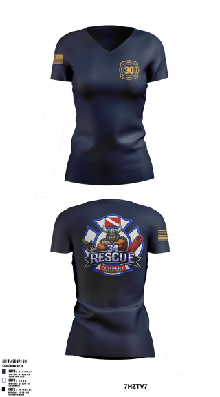 Ripley vol. fire dept 96046558 Women's Short Sleeve V-neck Shirt - 5