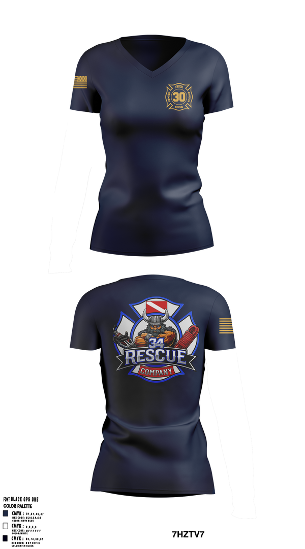 Ripley vol. fire dept 96046558 Women's Short Sleeve V-neck Shirt - 5