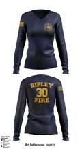 Ripley vol. fire dept 96046558 Women's Long Sleeve V-neck Shirt - 2
