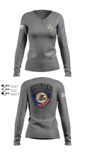 Manhattan Police Department 25505954 Women's Long Sleeve V-neck Shirt - 101
