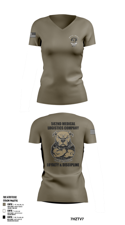582nd MLC 28327746 Women's Short Sleeve V-neck Shirt - 2