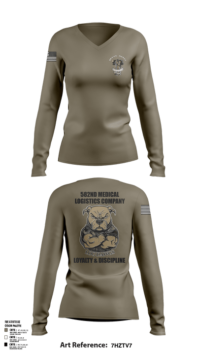 582nd MLC 28327746 Women's Long Sleeve V-neck Shirt - 2