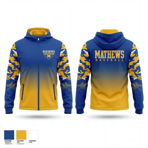 Windbreaker, Mathews Blue Devils, Baseball, Teamtime, Team time, sublimation, custom sports apparel, team uniforms, spirit wear, spiritwear, sports uniforms, custom shirts, team store, custom team store, fundraiser sports, apparel fundraiser